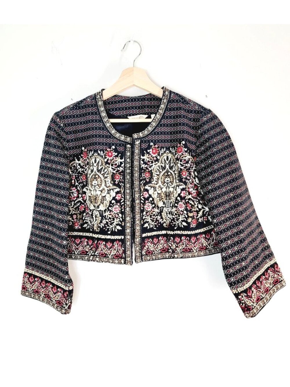 Soft Surroundings Beaded Embroidered Bolero Cropped Tapestry Sultan Jacket M